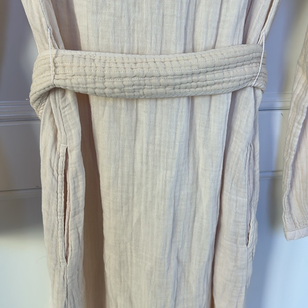 XIRENA Faith Henley Button Down Belted Dress in Oat Cream Color Size Small - Picture 10 of 16